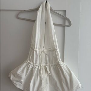 Dries Van Noten Gathered Halter Top in White